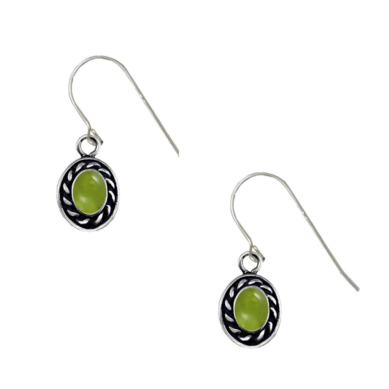 Sterling Silver Little Peridot Gemstone Drop Dangle Earrings